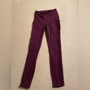 Lululemon leggings size 4 with mesh - maroon color